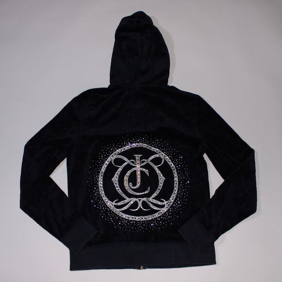 Juicy Couture Jackets & Blazers - Y2K Juicy Couture Navy Blue Zip Up Jacket With Rhinestone Logo Size M